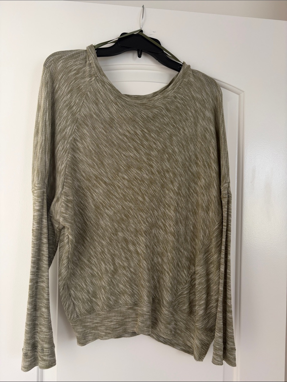 Anthropologie Olive Marled Long Sleeve Knit Pullover